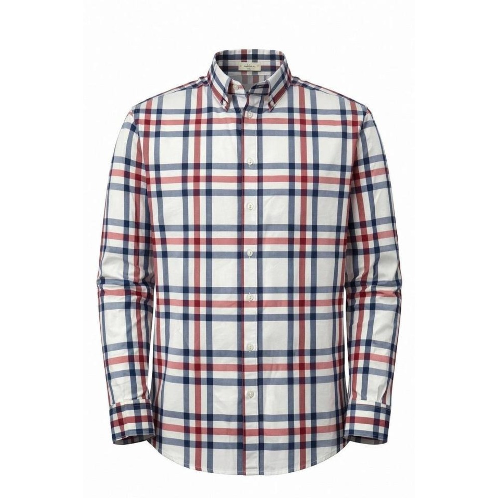 J.Crew Slim Fit Plaid Button Down Shirt Men's Large Red Blue Cotton